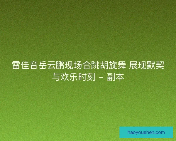 雷佳音岳云鹏现场合跳胡旋舞 展现默契与欢乐时刻 - 副本