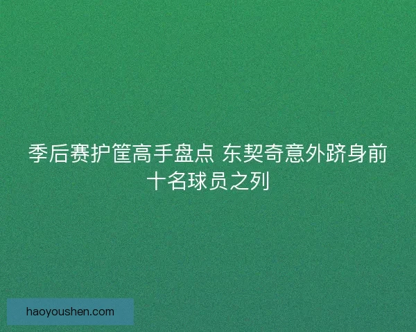 季后赛护筐高手盘点 东契奇意外跻身前十名球员之列